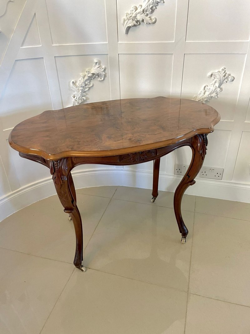 Antique Victorian Quality Freestanding Burr Walnut Centre Table